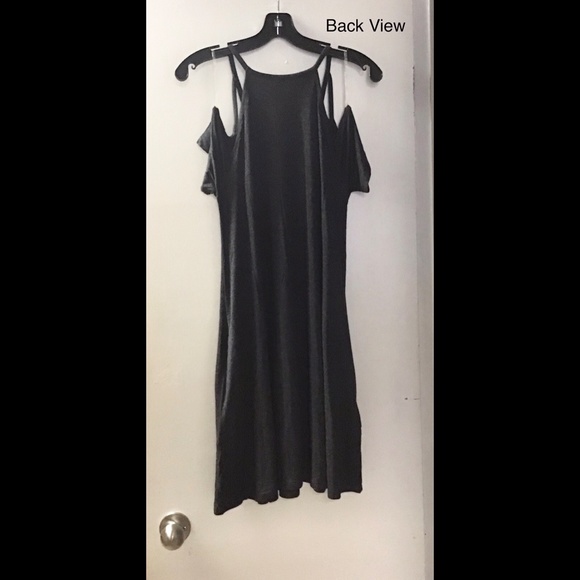 🌟 Gray Cold Shoulder Dress w/pockets - Picture 2 of 5